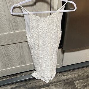 Love Tree Ivory Backless Lace Dress